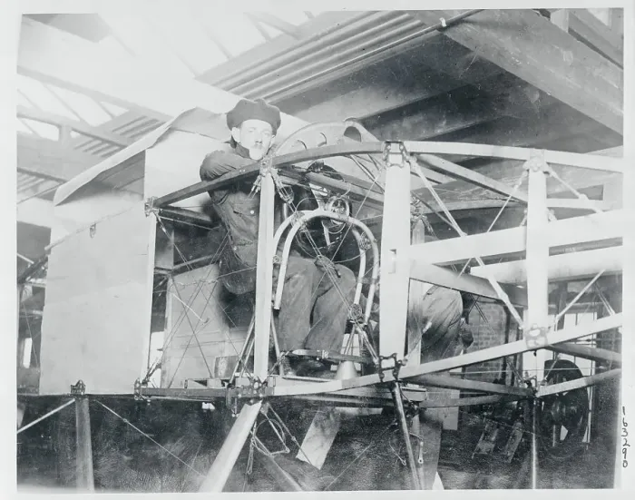 Framed Print : Aviator Cuno Rheden in His Plane Framed Print : Aviator Cuno Rheden in His Plane