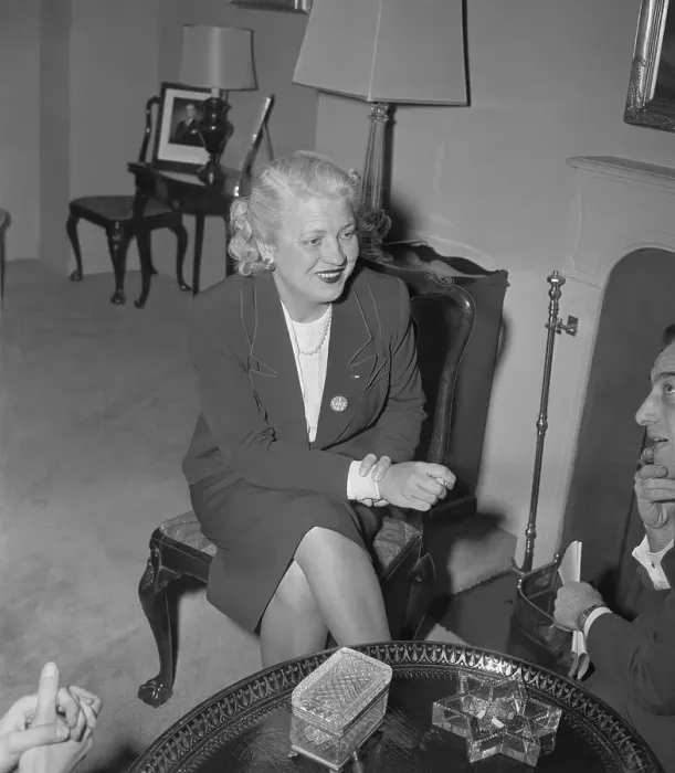 Framed Print : Aviator Jacqueline Cochran Talking with Reporters