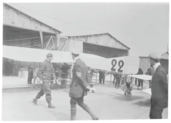 Framed Print : Aviator Louis Bleriot Checking His Airplane Before Flight Framed Print : Aviator Louis Bleriot Checking His Airplane Before Flight