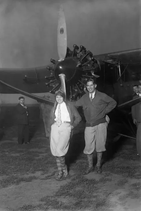 Framed Print : Aviators near Their Aircraft Framed Print : Aviators near Their Aircraft