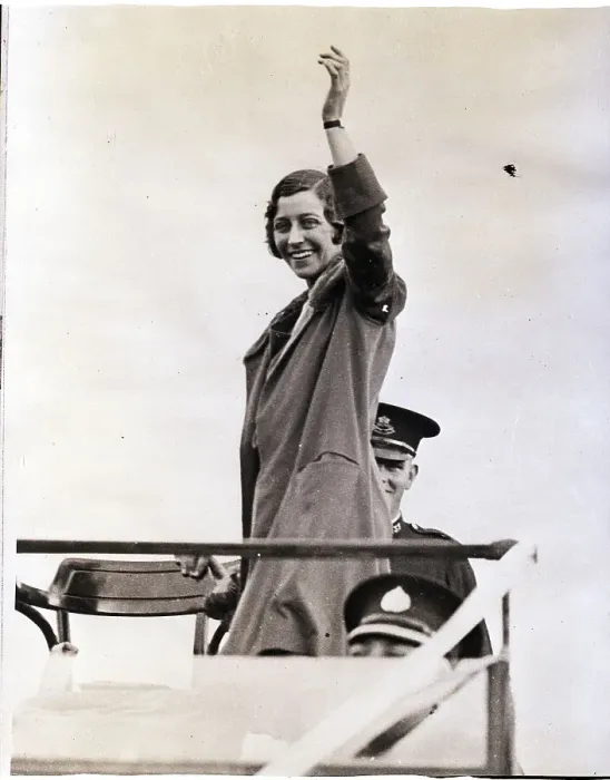 Framed Print : Aviatrix Waving to Fans Framed Print : Aviatrix Waving to Fans