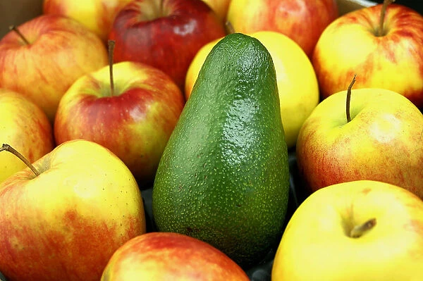 Avocado and organic apples, Jonagold