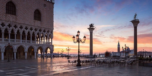 Awesome sunrise over St marks square, Venice