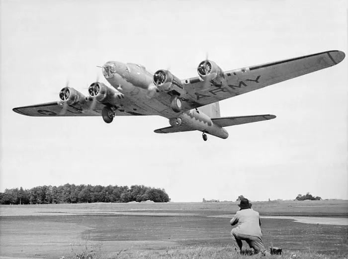 Framed Print : B-17 Bomber Taking Off Framed Print : B-17 Bomber Taking Off