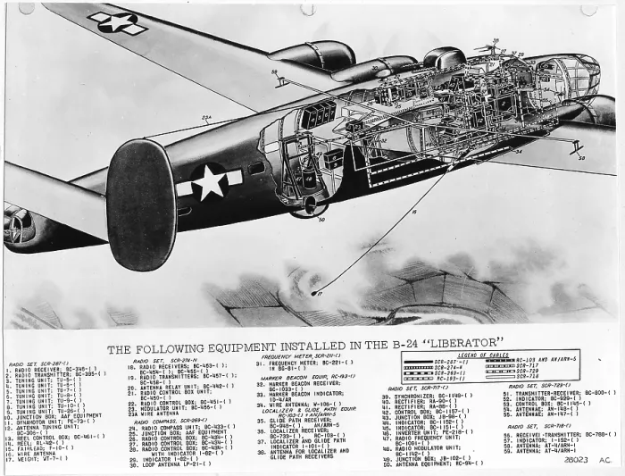 Framed Print : B-24 Cutaway
