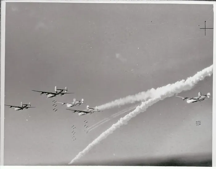 Framed Print : B-24 Liberators Bomb Tagets in Northern France 1944