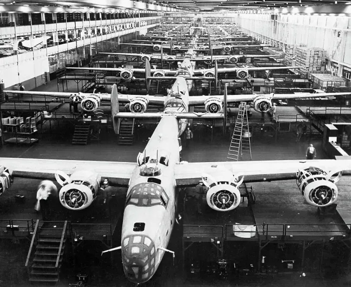 Framed Print : B-24 Liberators on Production Line Framed Print : B-24 Liberators on Production Line