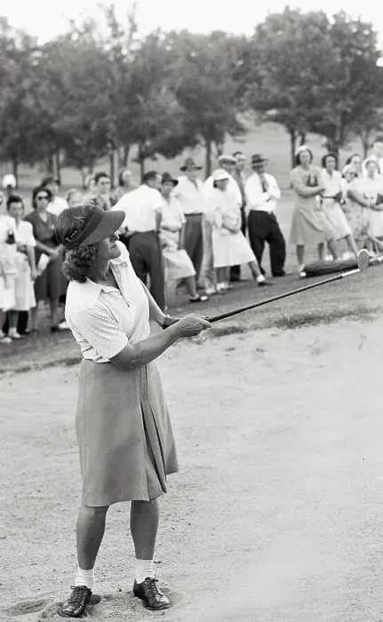 Framed Print : Babe Didrickson Hitting Ball from Sand Trap