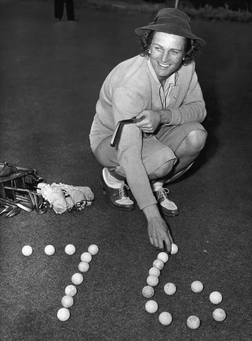 Framed Print : Babe Didrikson Arranging Golf Balls Framed Print : Babe Didrikson Arranging Golf Balls