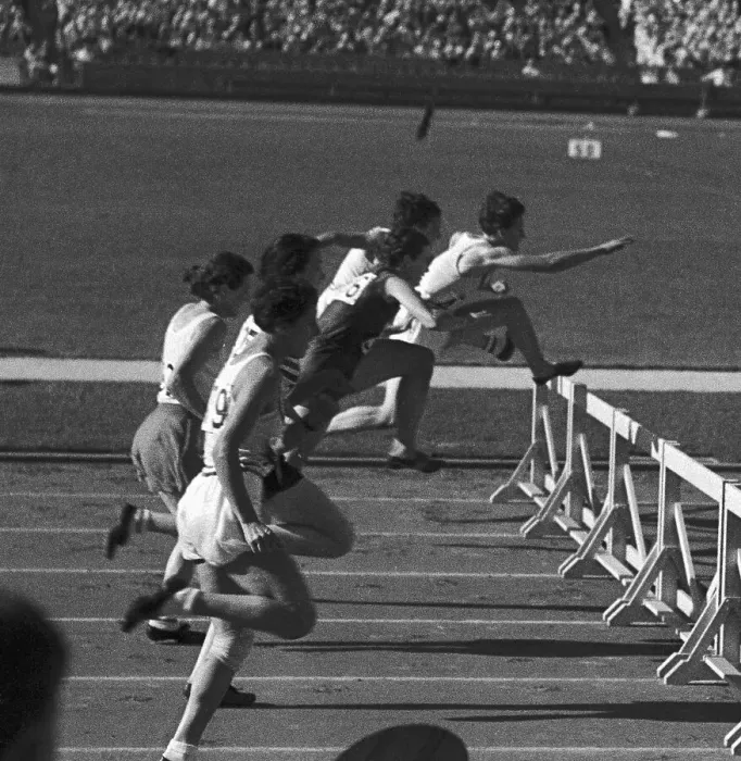 Framed Print : Babe Didrikson Jumping Hurdles Framed Print : Babe Didrikson Jumping Hurdles