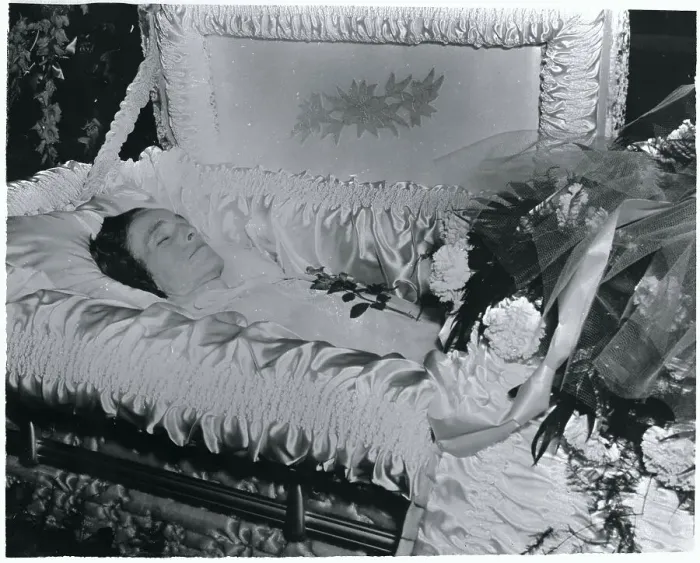 Framed Print : Babe Didrikson Laying in Coffin Framed Print : Babe Didrikson Laying in Coffin