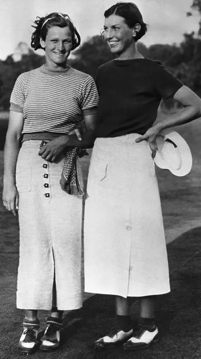 Framed Print : Babe Didrikson and Peggy Chandler at Golf Tournament
