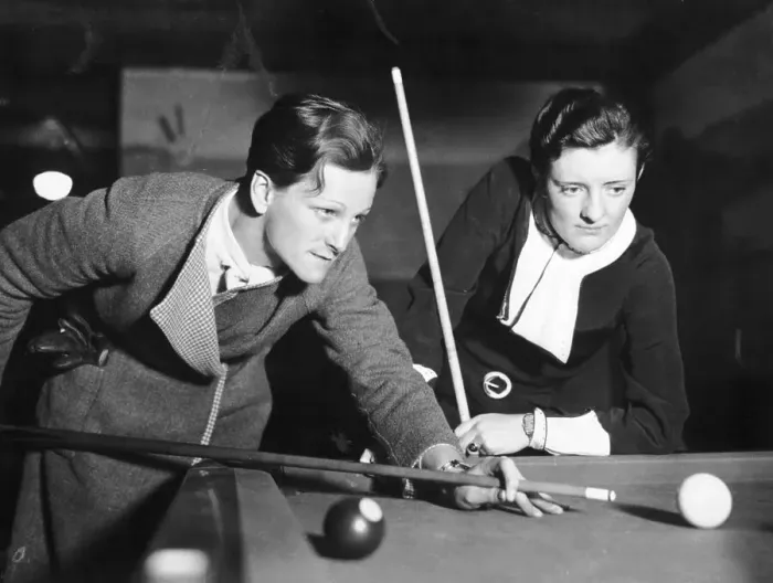 Framed Print : Babe Didrikson Playing Pool with Ruth McGinnes Framed Print : Babe Didrikson Playing Pool with Ruth McGinnes