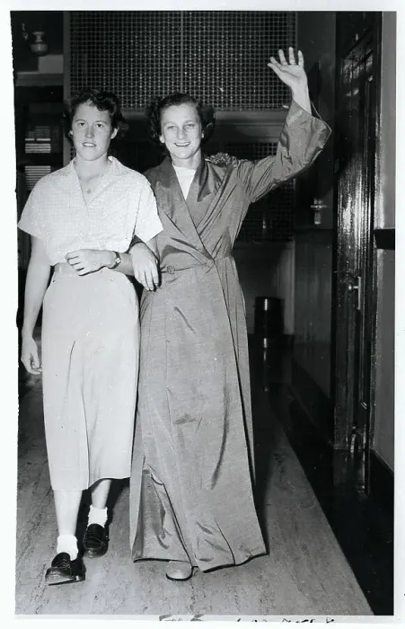 Framed Print : Babe Didrikson Walking with Betty Dodd Framed Print : Babe Didrikson Walking with Betty Dodd
