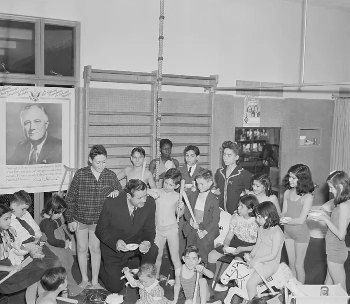 Framed Print : Babe Ruth Amidst Young Polio Patients Framed Print : Babe Ruth Amidst Young Polio Patients