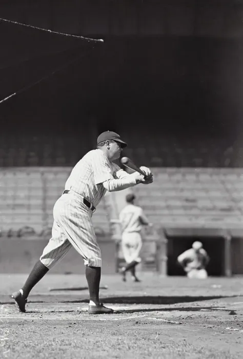 Framed Print : Babe Ruth Anticipating Ball