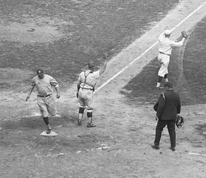 Framed Print : Babe Ruth in Baseball Game Action
