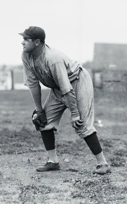 Framed Print : Babe Ruth Bending to Determine His Play