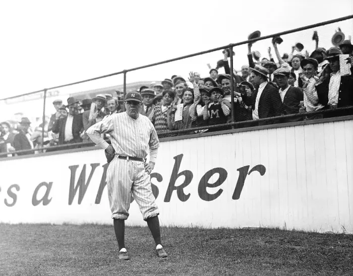 Framed Print : Babe Ruth and Cheering Crowd Framed Print : Babe Ruth and Cheering Crowd