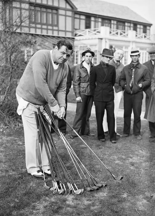 Framed Print : Babe Ruth Choosing Golf Clubs Framed Print : Babe Ruth Choosing Golf Clubs