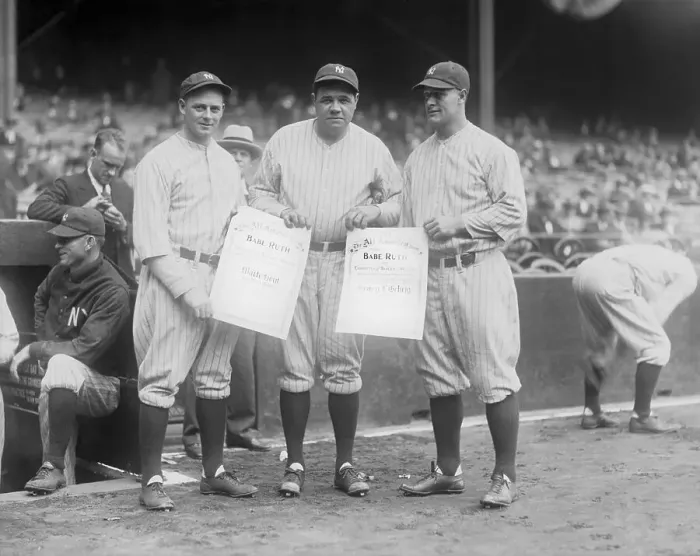 Framed Print : Babe Ruth with Colleagues Framed Print : Babe Ruth with Colleagues