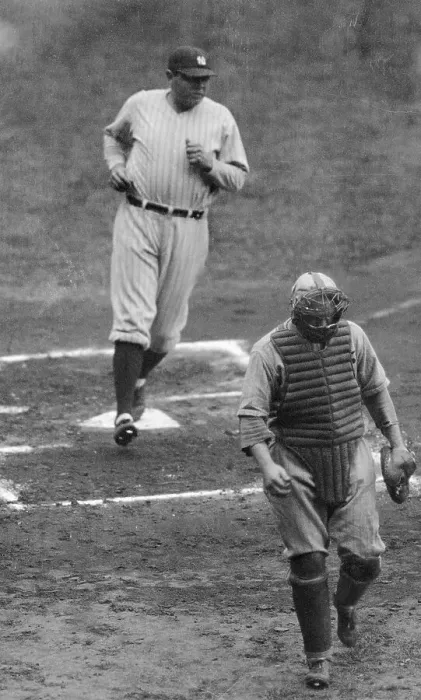 Framed Print : Babe Ruth Crossing Home Plate