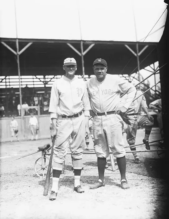 Framed Print : Babe Ruth and Cy Williams Posing on Field Framed Print : Babe Ruth and Cy Williams Posing on Field