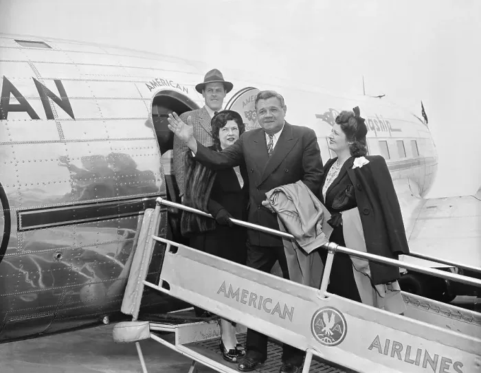 Framed Print : Babe Ruth and Family Boarding Plane