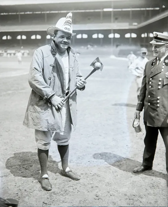 Framed Print : Babe Ruth; Firefighter Framed Print : Babe Ruth; Firefighter