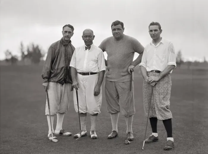 Framed Print : Babe Ruth and Friends on Golf Course Framed Print : Babe Ruth and Friends on Golf Course