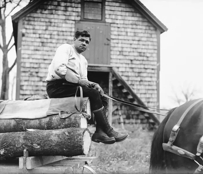 Framed Print : Babe Ruth Hauling Logs Framed Print : Babe Ruth Hauling Logs