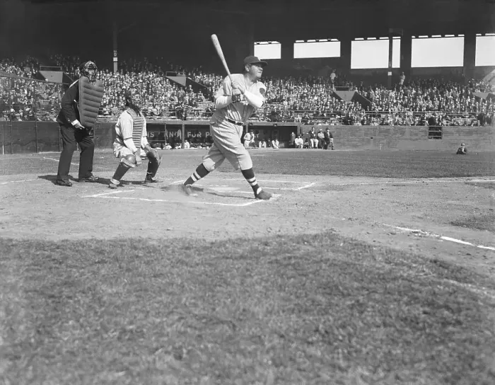 Framed Print : Babe Ruth Hitting Home Run Framed Print : Babe Ruth Hitting Home Run