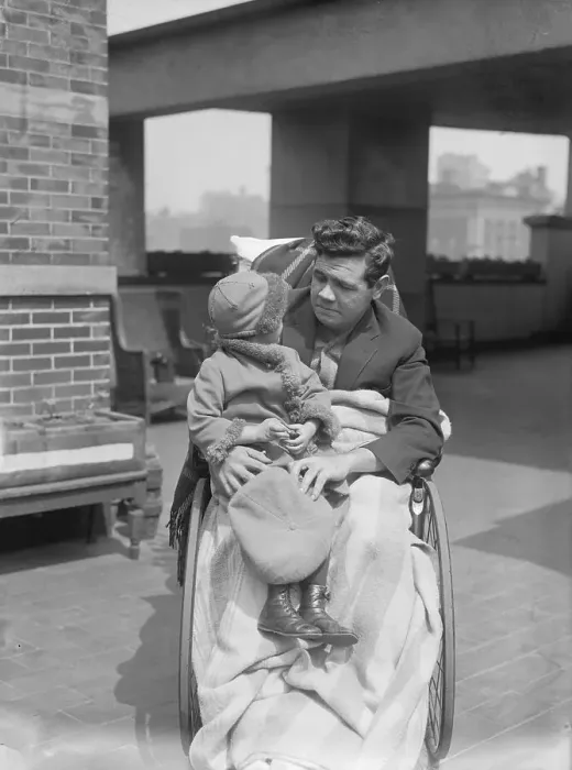Framed Print : Babe Ruth Holding His Daughter