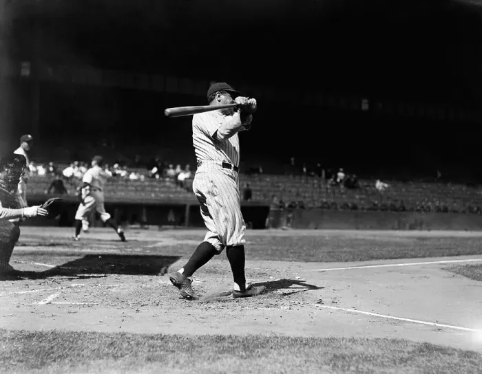 Framed Print : Babe Ruth at Home Plate