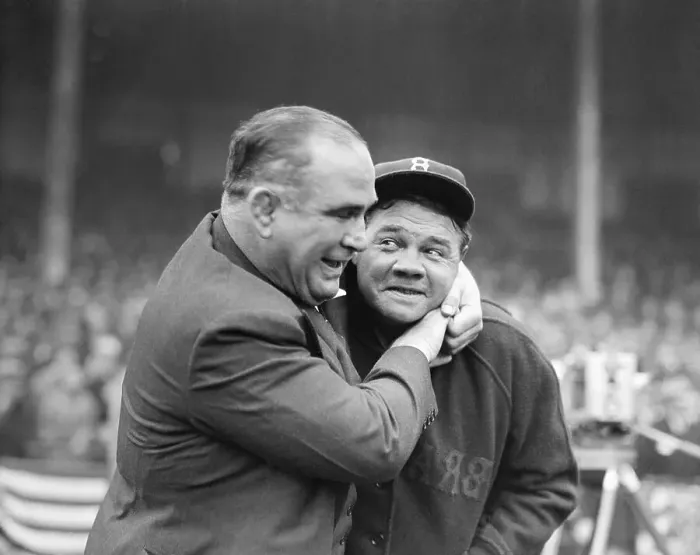 Framed Print : Babe Ruth Hugging Ed Strangler Lewis Framed Print : Babe Ruth Hugging Ed Strangler Lewis