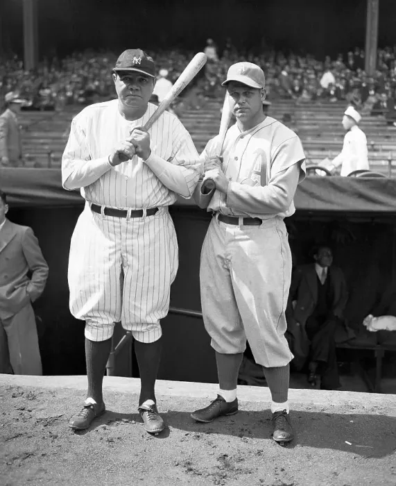 Framed Print : Babe Ruth And Jimmy Foxx Hlding Bats