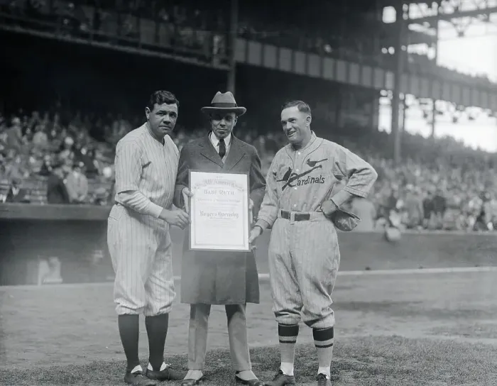Framed Print : Babe Ruth with Kirk Miller and Rogers Hornsby Framed Print : Babe Ruth with Kirk Miller and Rogers Hornsby