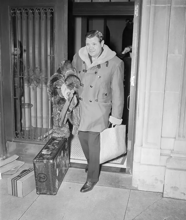 Framed Print : Babe Ruth Leaving His Apartment Framed Print : Babe Ruth Leaving His Apartment