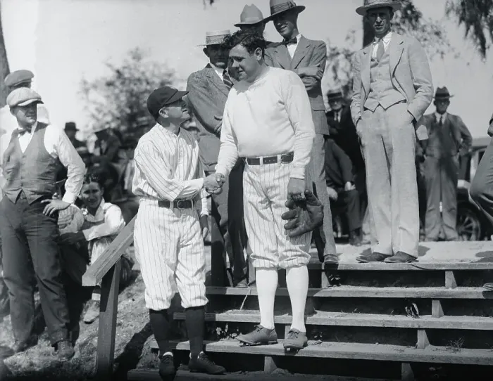 Framed Print : Babe Ruth and Miller Huggins Shaking Hands Framed Print : Babe Ruth and Miller Huggins Shaking Hands