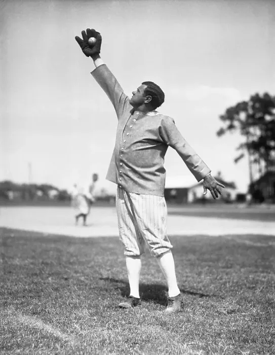 Framed Print : Babe Ruth with Mitt and Catching Baseball Framed Print : Babe Ruth with Mitt and Catching Baseball