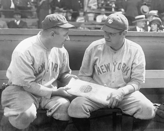 Framed Print : Babe Ruth and Ping Bodie