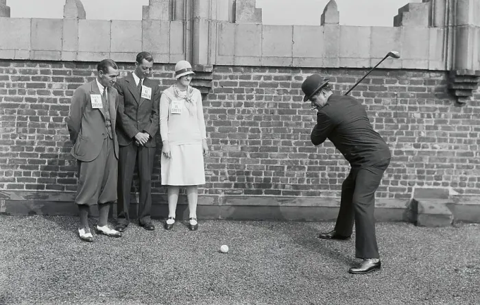 Framed Print : Babe Ruth Playing Golf