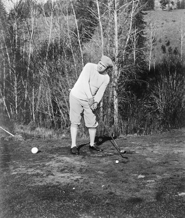 Framed Print : Babe Ruth Playing Golf Framed Print : Babe Ruth Playing Golf