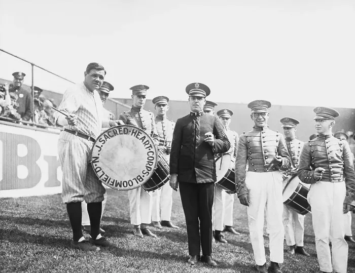 Framed Print : Babe Ruth Playing with Marching Band Framed Print : Babe Ruth Playing with Marching Band