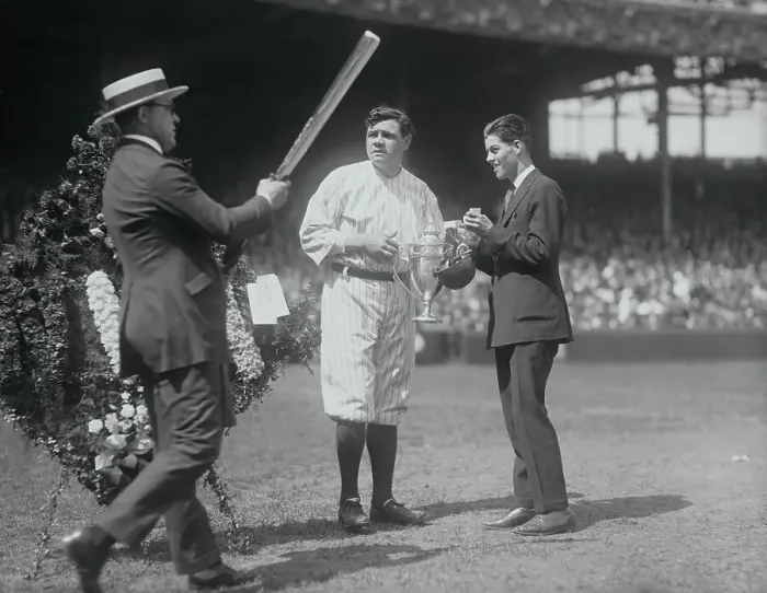 Framed Print : Babe Ruth Receiving Silver Bat Framed Print : Babe Ruth Receiving Silver Bat