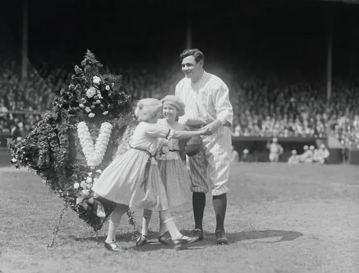 Framed Print : Babe Ruth Receiving Wreath Framed Print : Babe Ruth Receiving Wreath