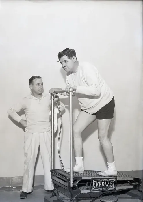 Framed Print : Babe Ruth on Running Machine Framed Print : Babe Ruth on Running Machine
