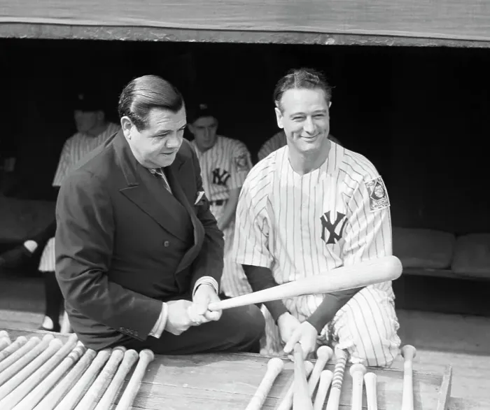 Framed Print : Babe Ruth Seated With Lou Gehrig Framed Print : Babe Ruth Seated With Lou Gehrig