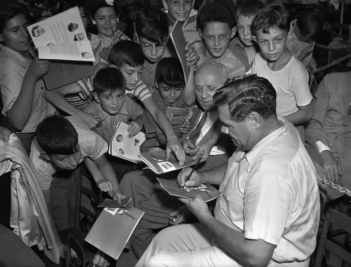 Framed Print : Babe Ruth Signing Autographs Framed Print : Babe Ruth Signing Autographs