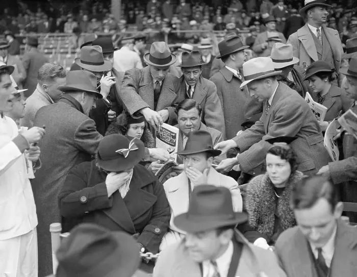Framed Print : Babe Ruth Signing Autographs Framed Print : Babe Ruth Signing Autographs